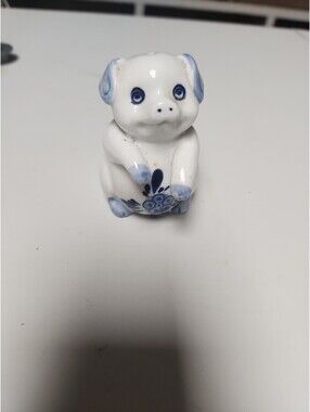 Delft Blue Male Pig Salt  Shaker VTG